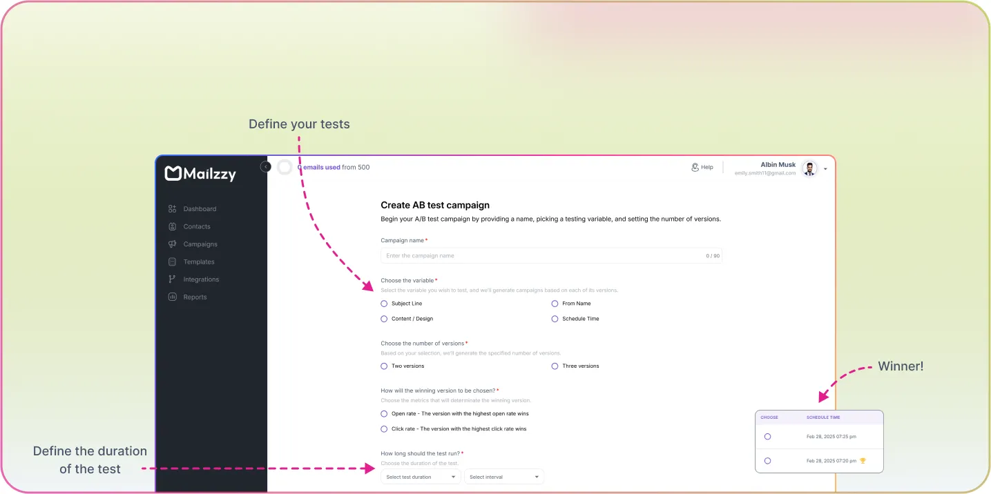 Find Your Best Email with A/B Testing