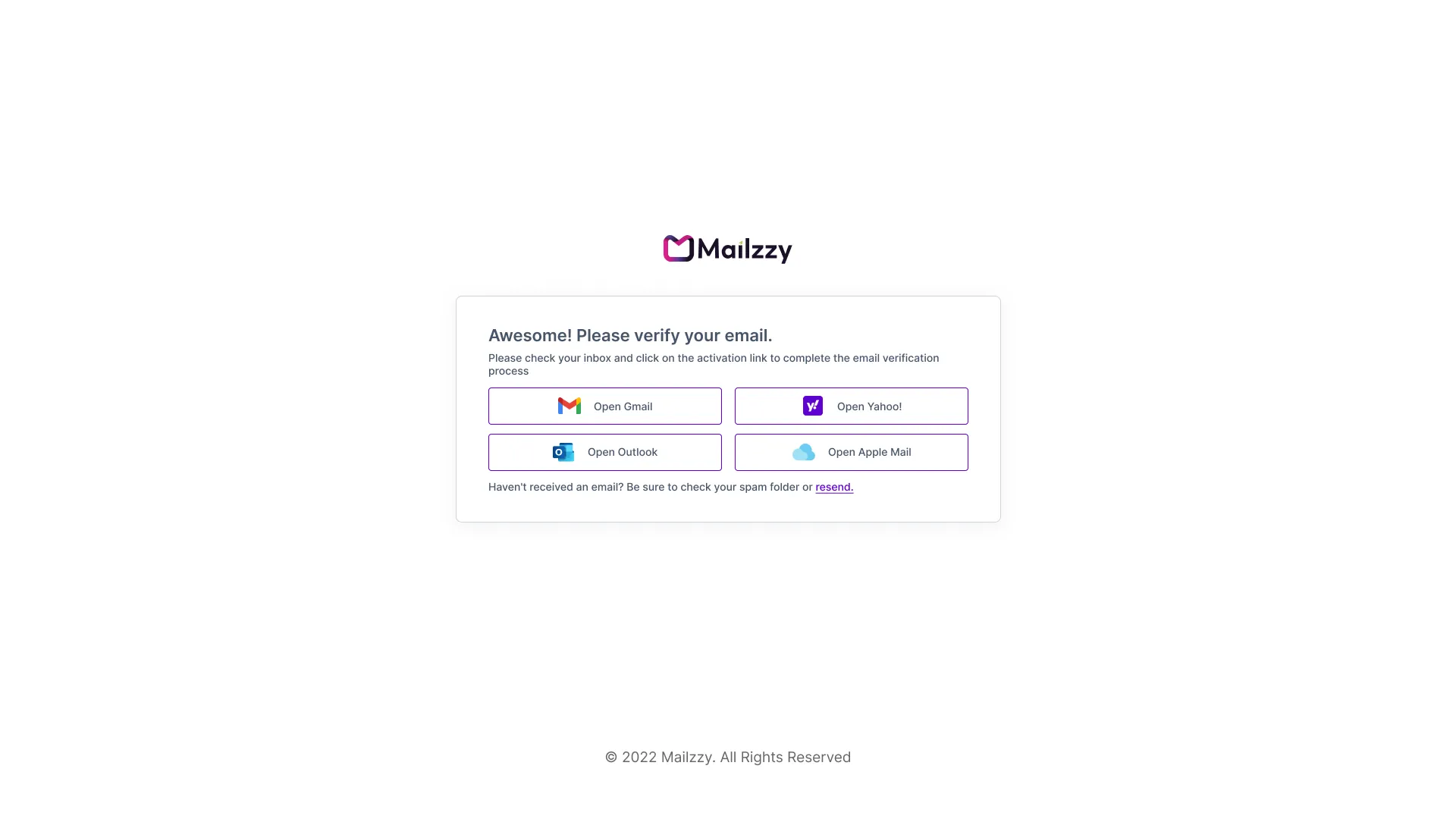 Account Activation on Mailzzy