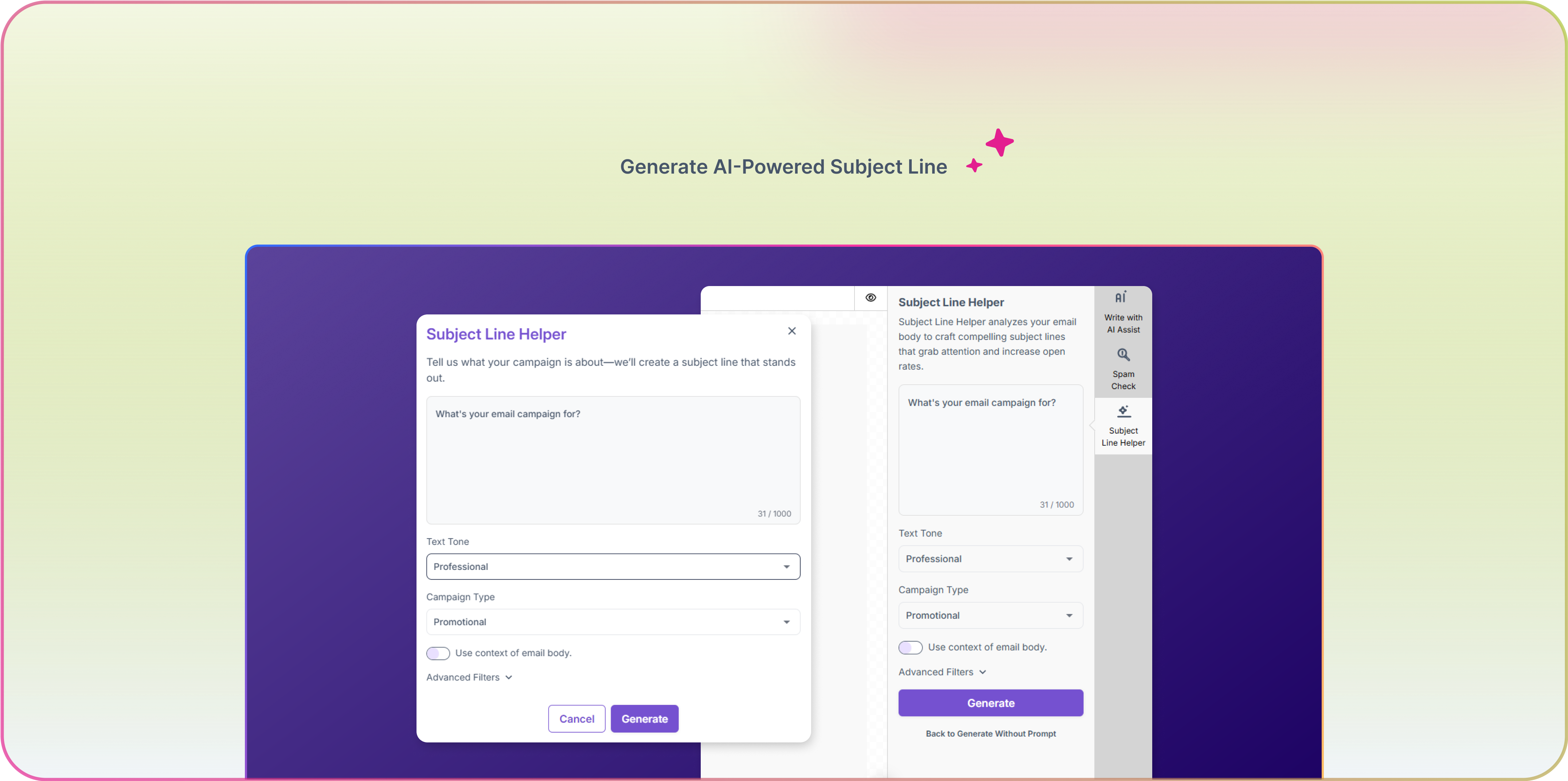 Let the AI Helper Craft the Perfect Email Subject line for You!