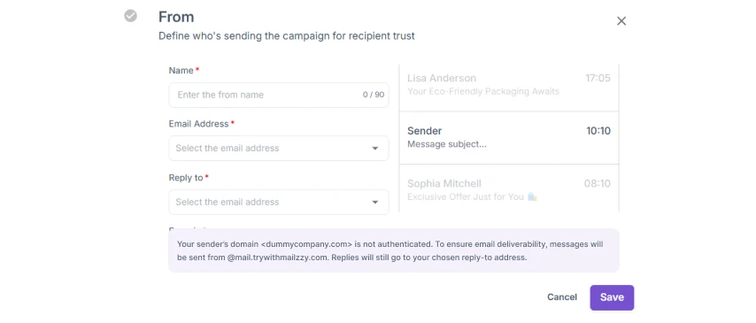 Using a custom domain email address instead of free email domain for better deliverability