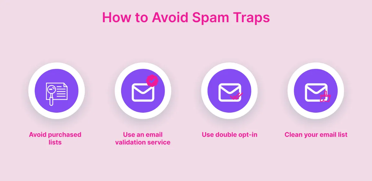 Gardener trimming email contact list with caution signs for bounces and spam traps