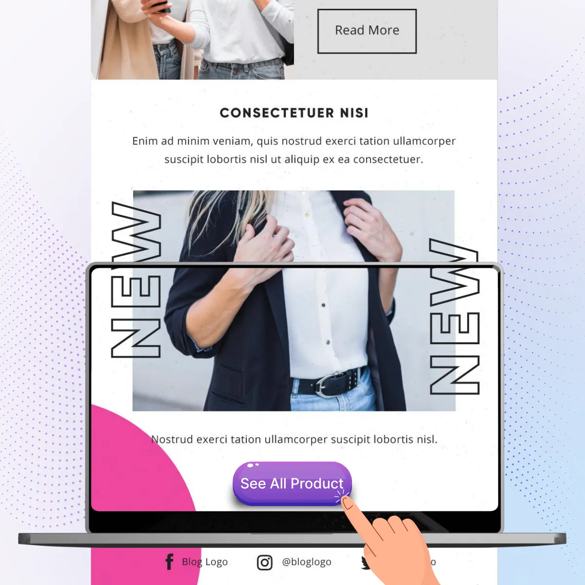 Animated micro-interactions in an email showing hover effects and dynamic buttons