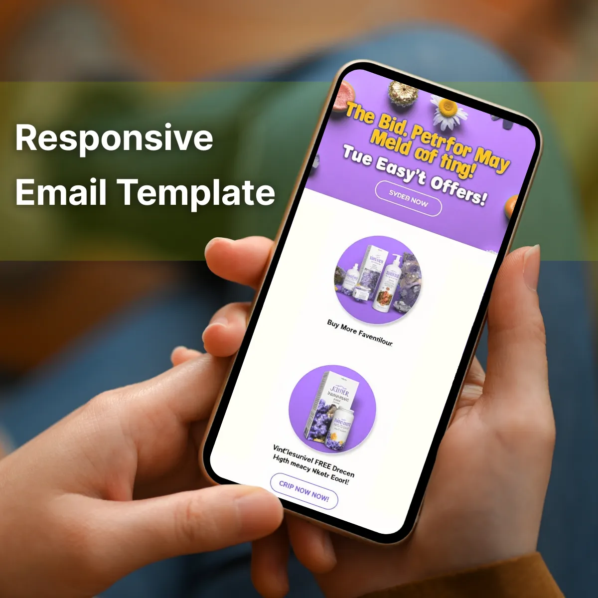 Mobile phone displaying a responsive email layout for user experience optimization