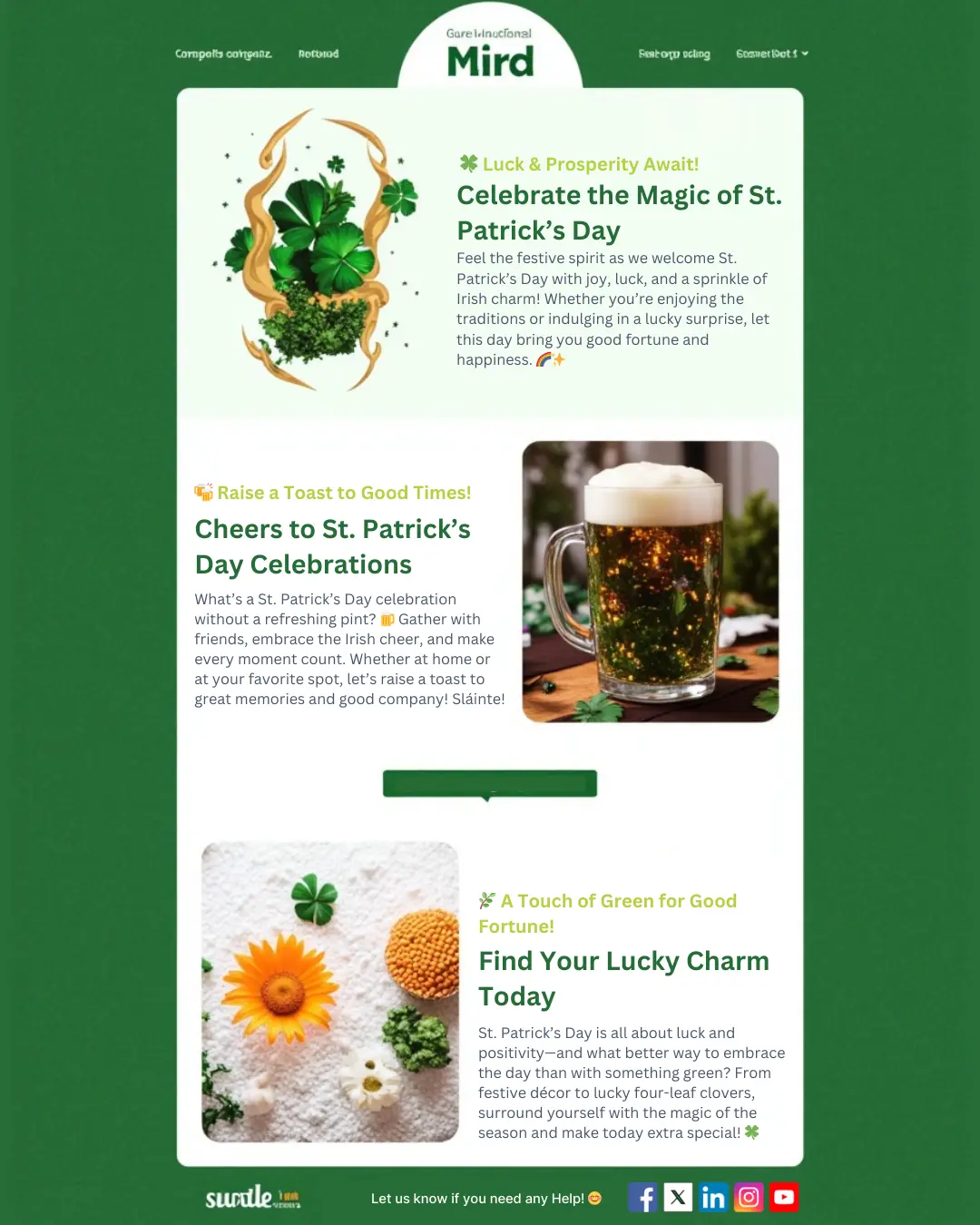 St Patrick's Day Email Social Sharing Integration